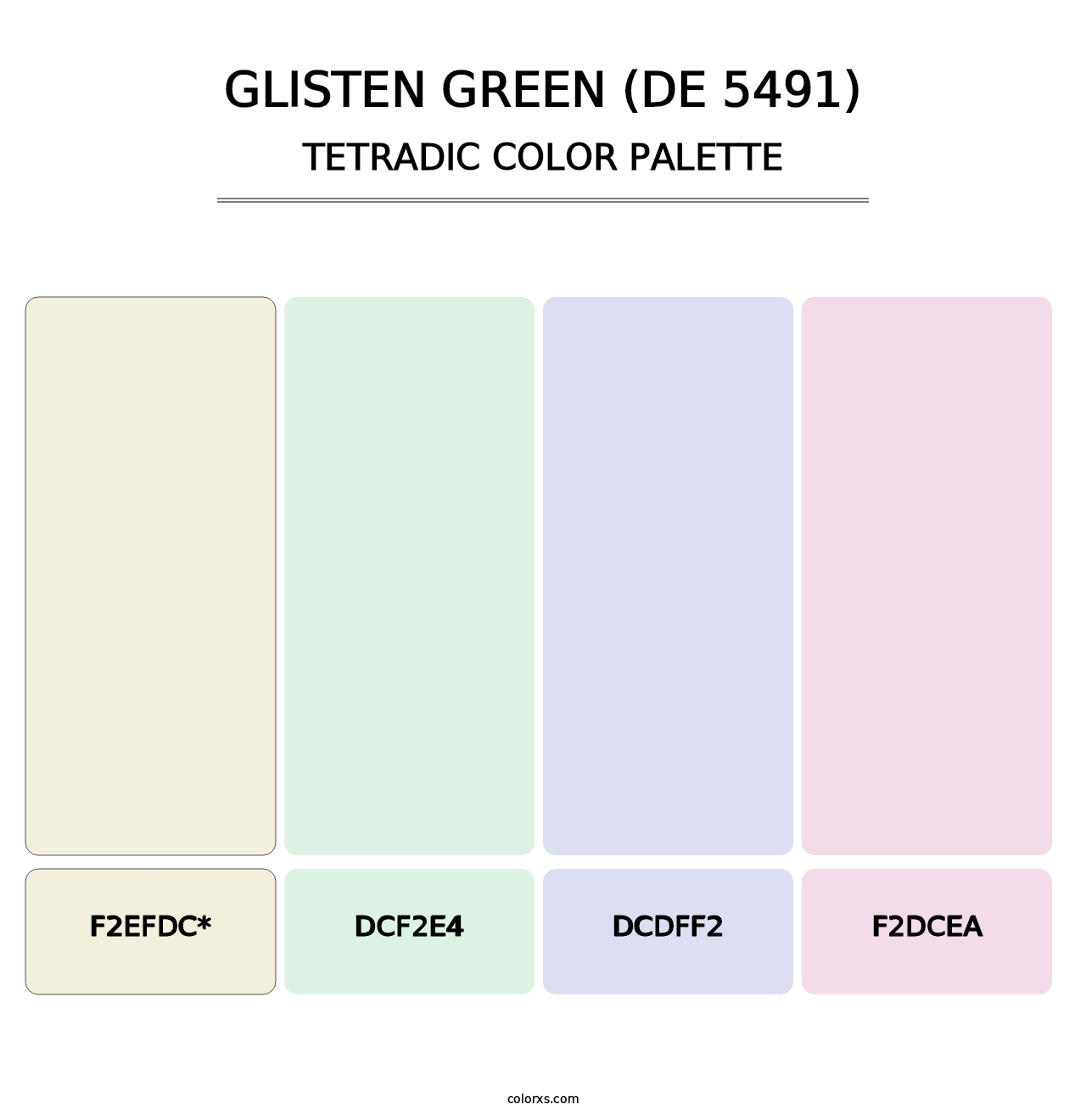 Glisten Green (DE 5491) - Tetradic Color Palette