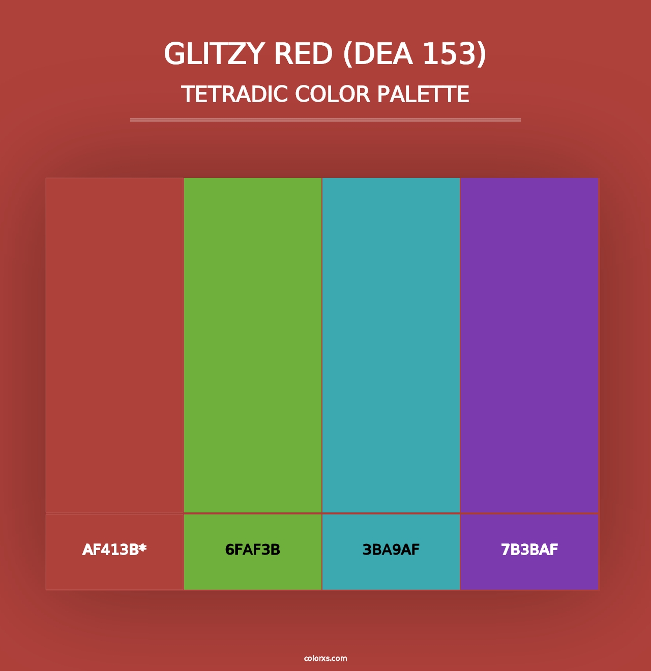 Glitzy Red (DEA 153) - Tetradic Color Palette