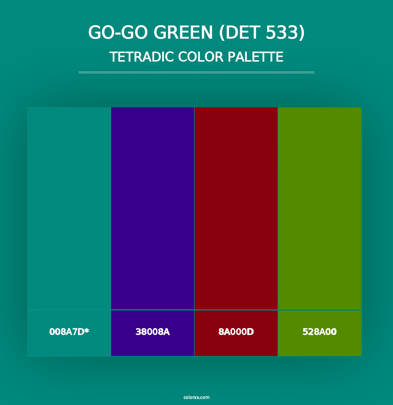 Go-Go Green (DET 533) - Tetradic Color Palette