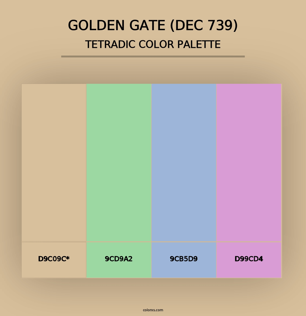 Golden Gate (DEC 739) - Tetradic Color Palette