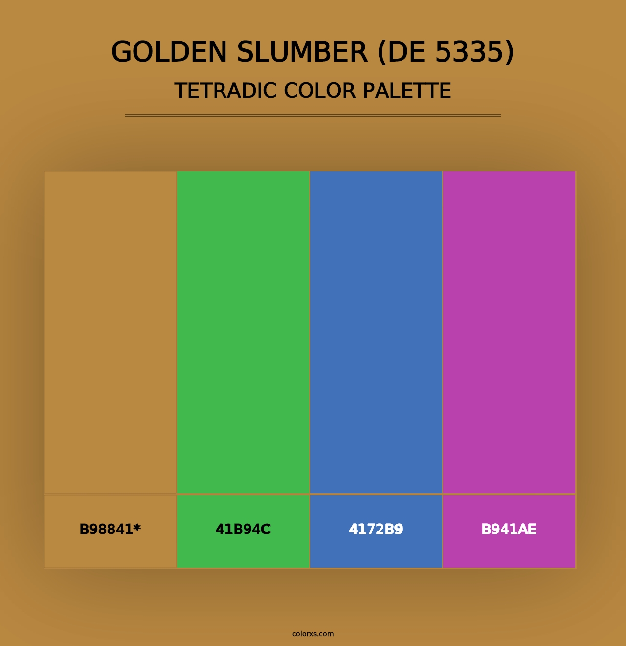 Golden Slumber (DE 5335) - Tetradic Color Palette