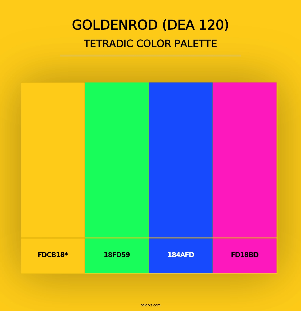 Goldenrod (DEA 120) - Tetradic Color Palette