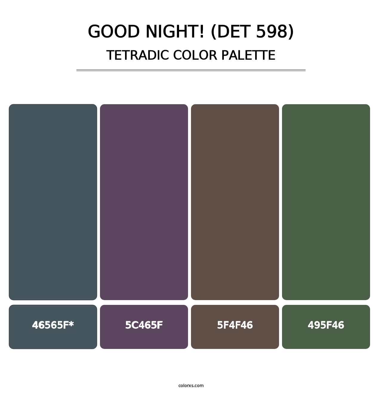 Good Night! (DET 598) - Tetradic Color Palette