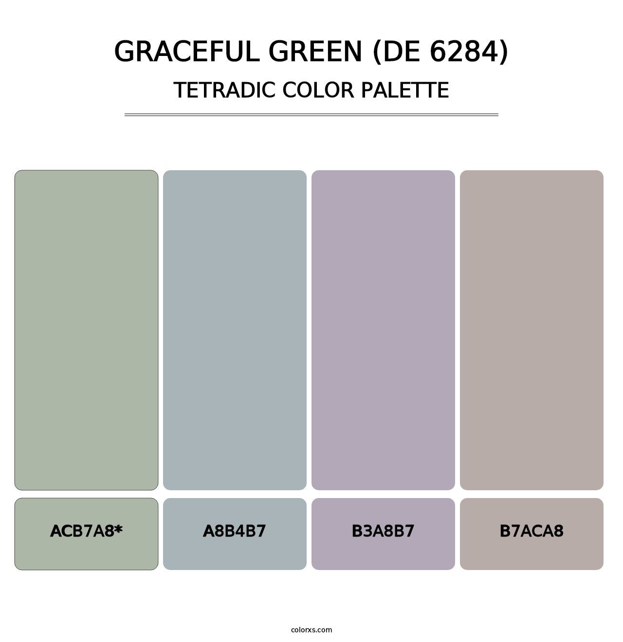 Graceful Green (DE 6284) - Tetradic Color Palette