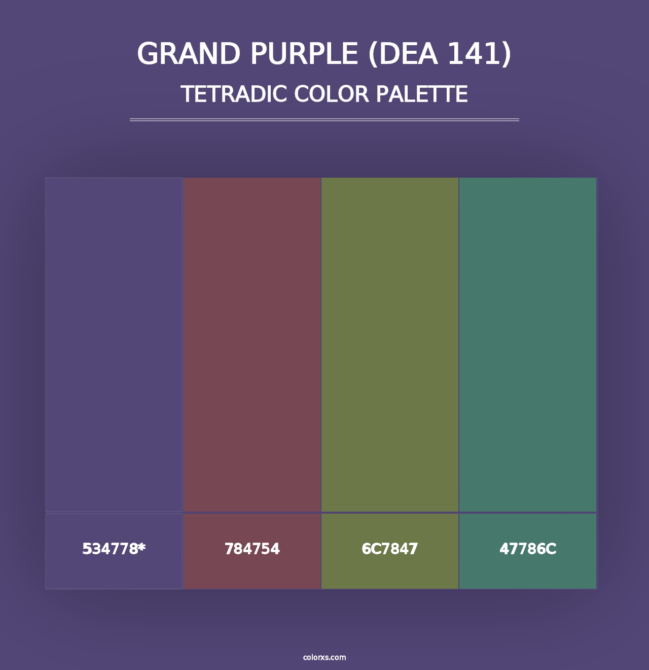 Grand Purple (DEA 141) - Tetradic Color Palette