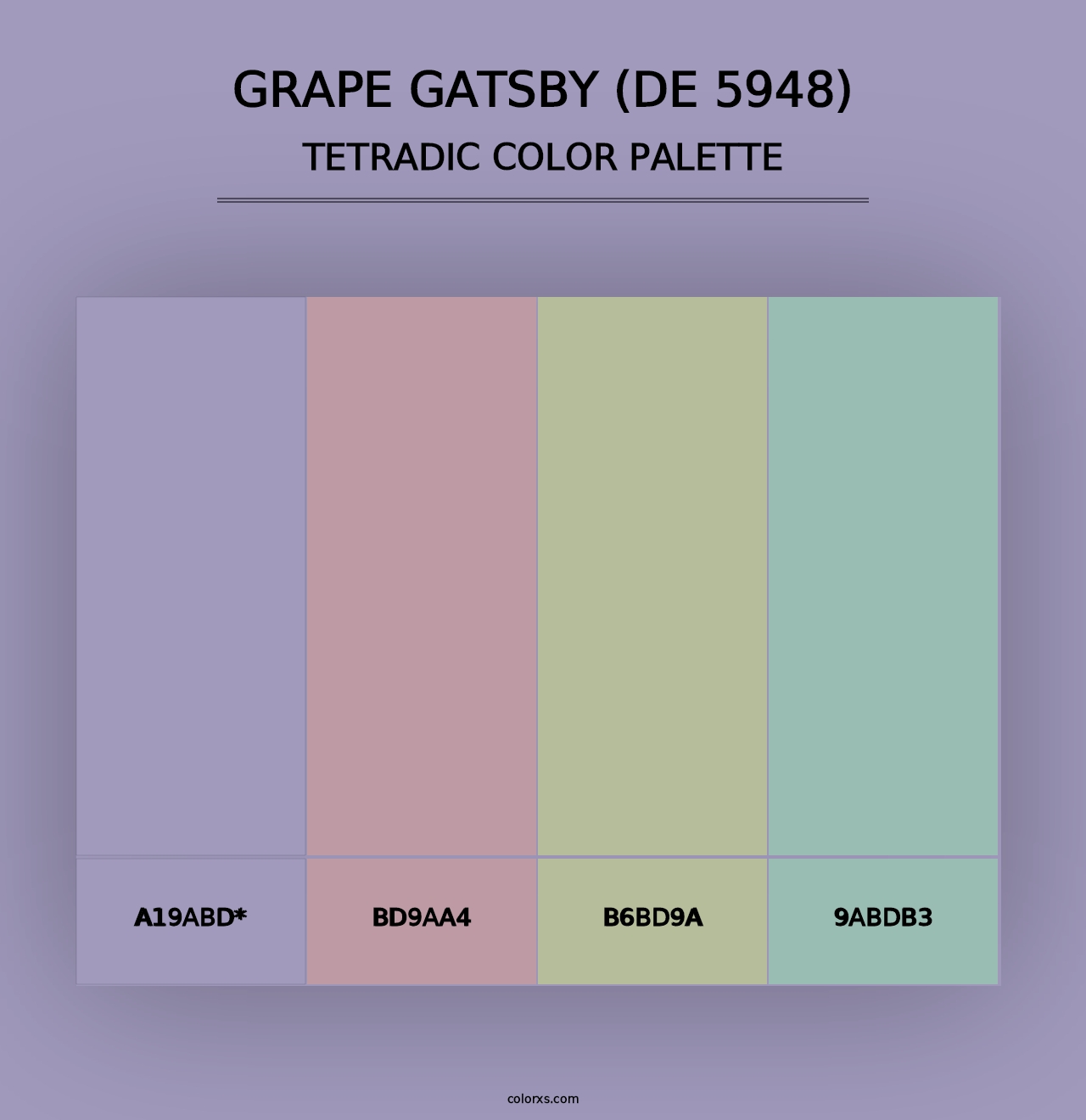 Grape Gatsby (DE 5948) - Tetradic Color Palette