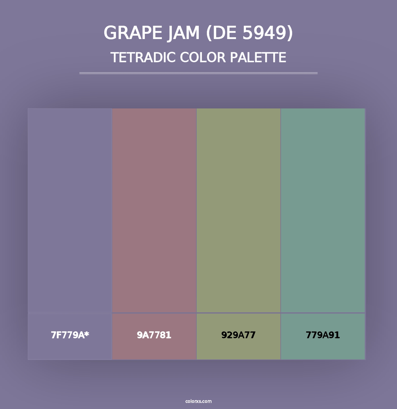 Grape Jam (DE 5949) - Tetradic Color Palette