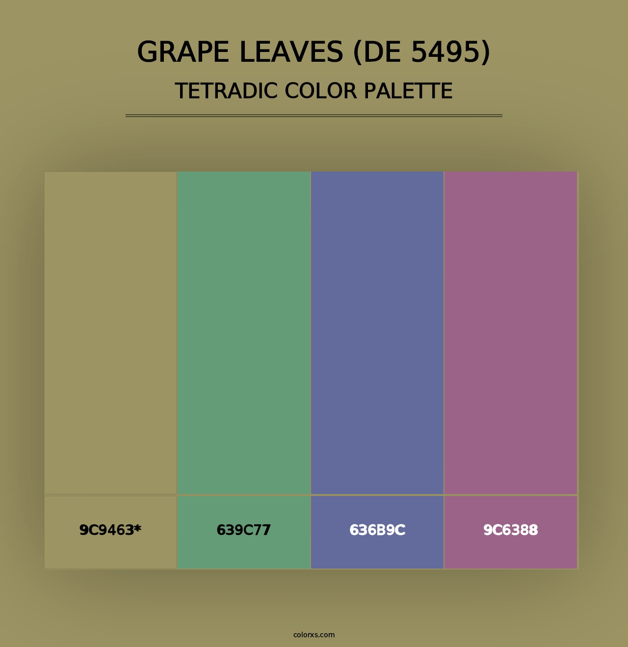 Grape Leaves (DE 5495) - Tetradic Color Palette