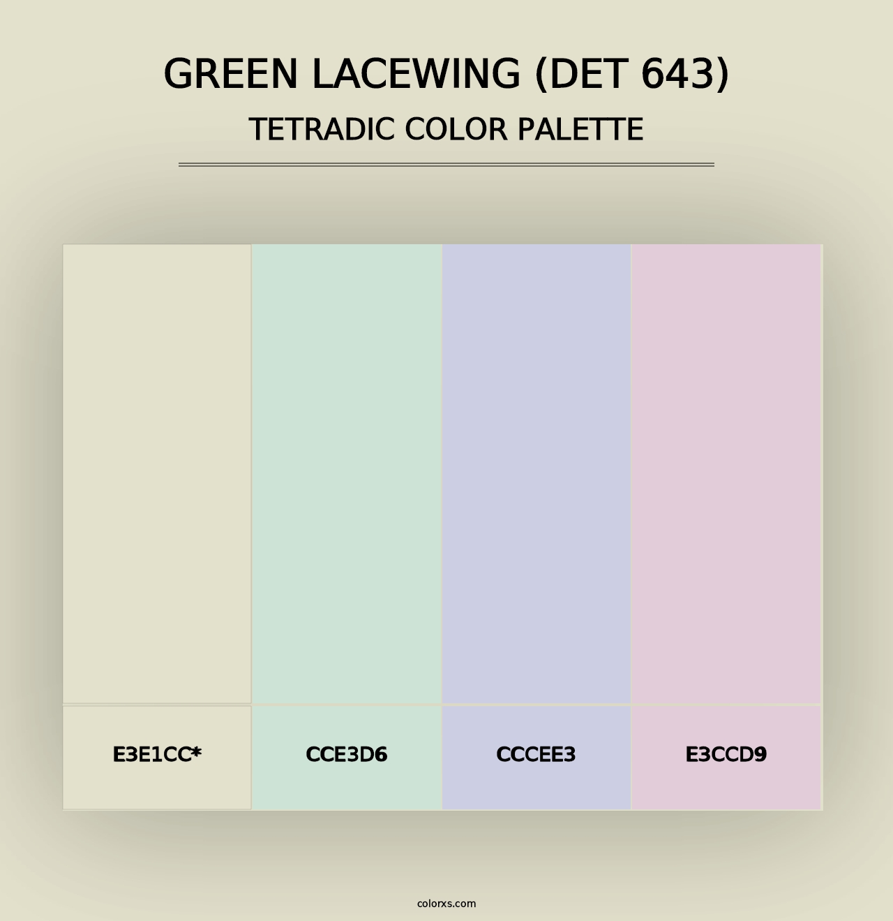 Green Lacewing (DET 643) - Tetradic Color Palette