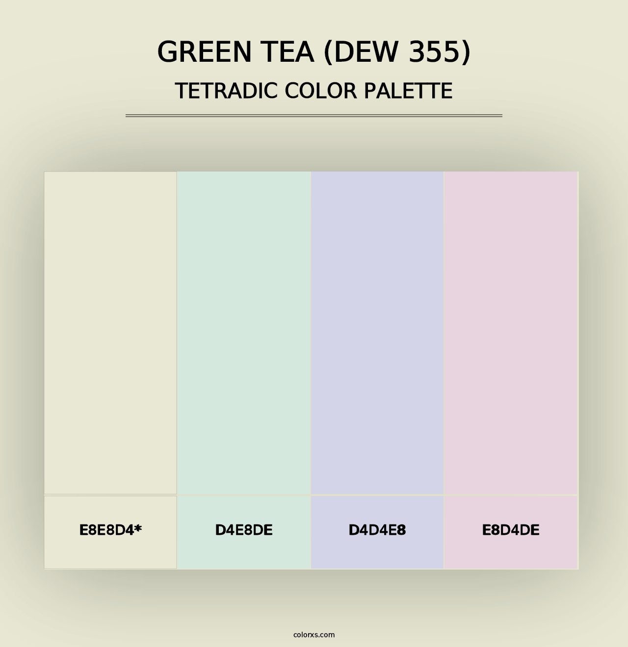 Green Tea (DEW 355) - Tetradic Color Palette