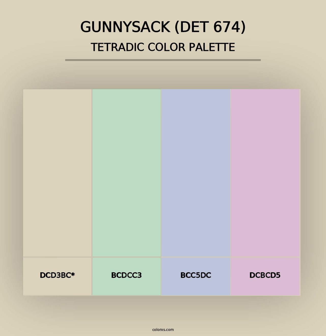 Gunnysack (DET 674) - Tetradic Color Palette