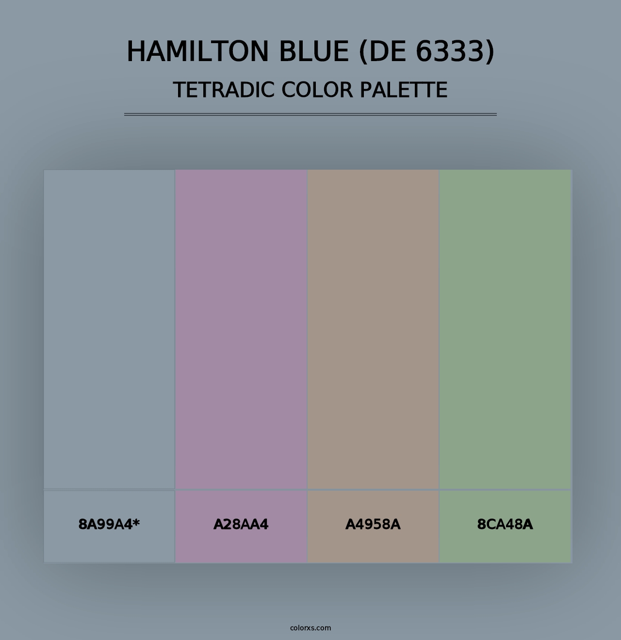 Hamilton Blue (DE 6333) - Tetradic Color Palette