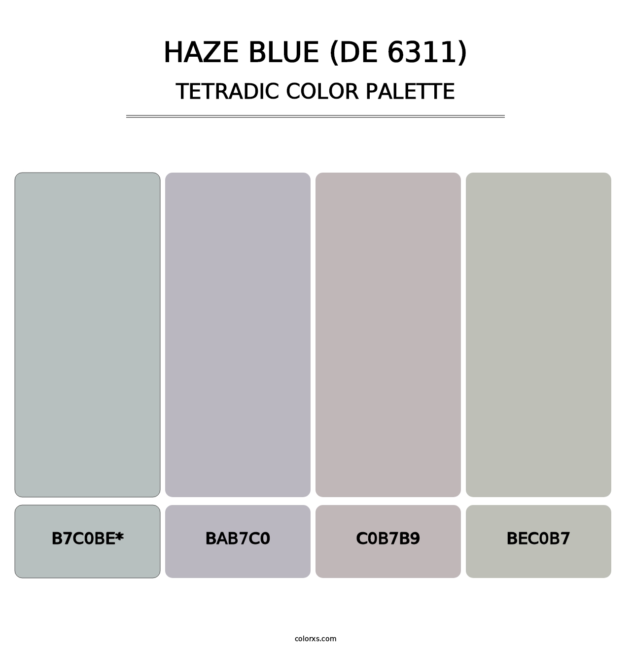 Haze Blue (DE 6311) - Tetradic Color Palette