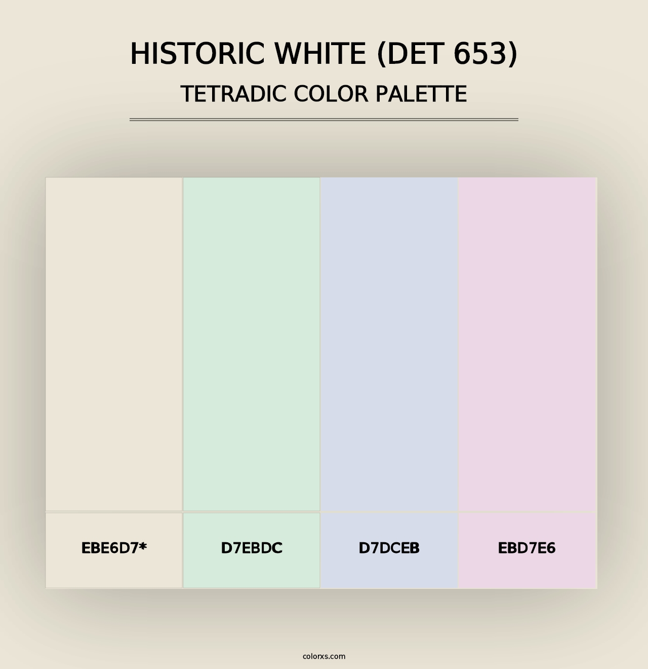 Historic White (DET 653) - Tetradic Color Palette