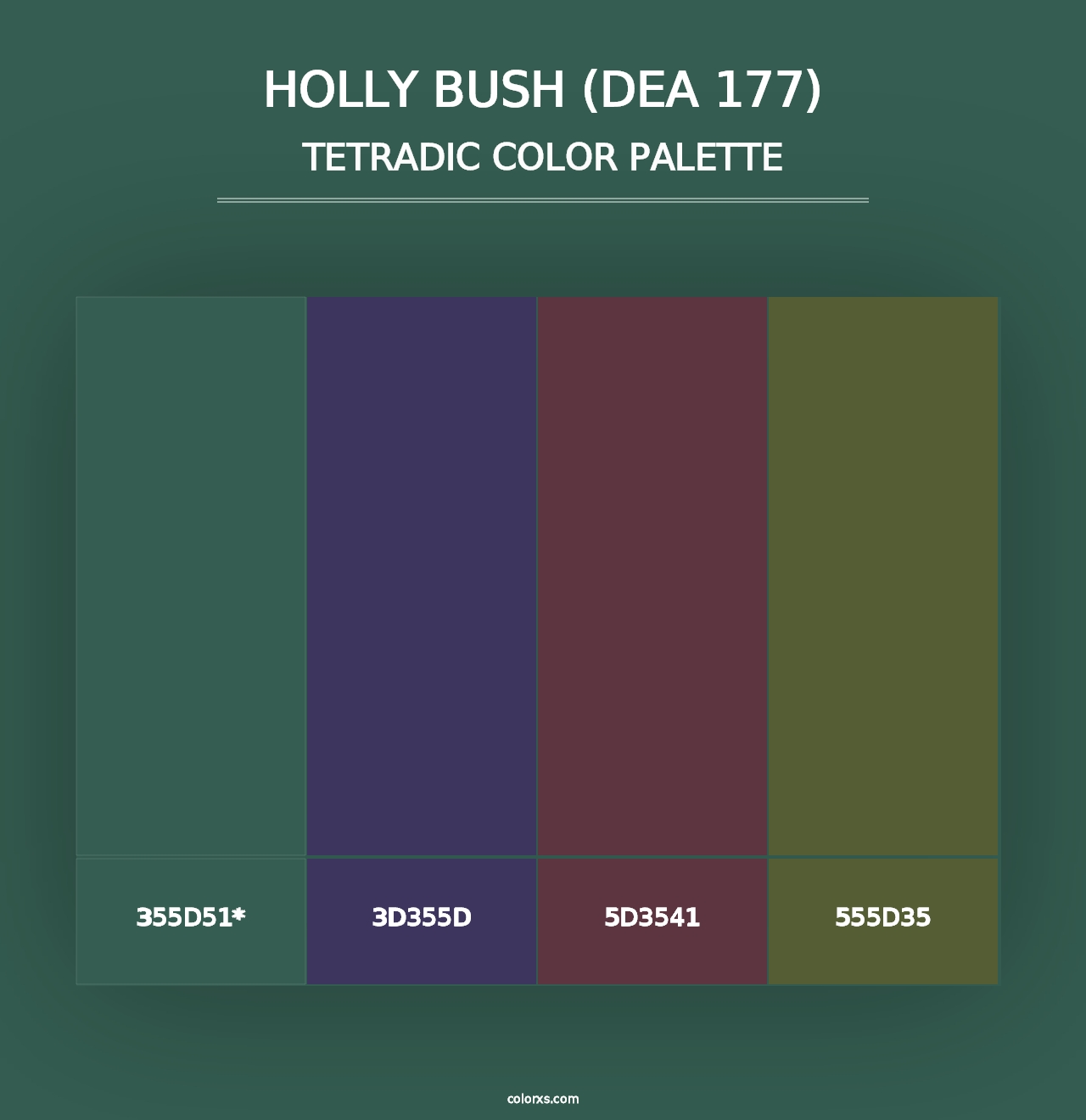 Holly Bush (DEA 177) - Tetradic Color Palette