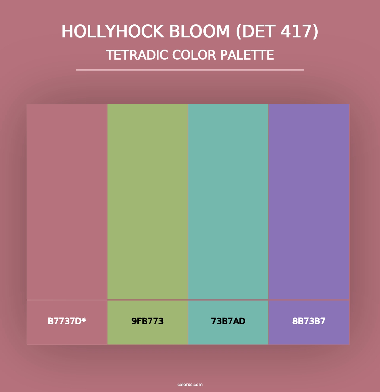 Hollyhock Bloom (DET 417) - Tetradic Color Palette