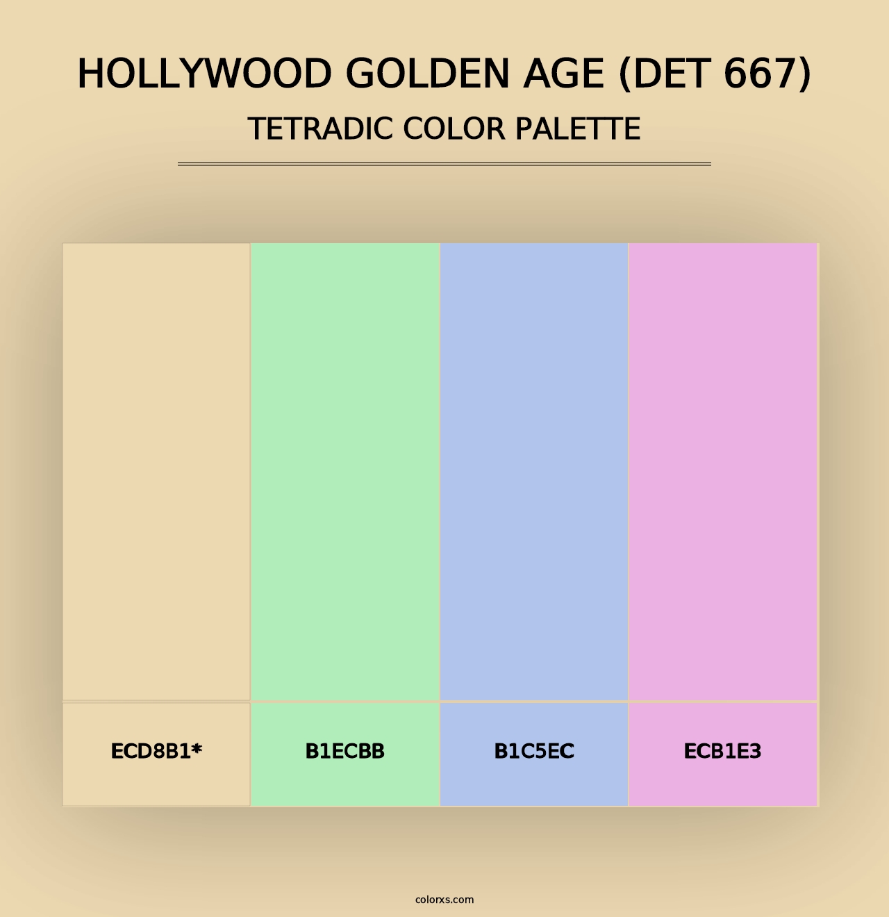 Hollywood Golden Age (DET 667) - Tetradic Color Palette