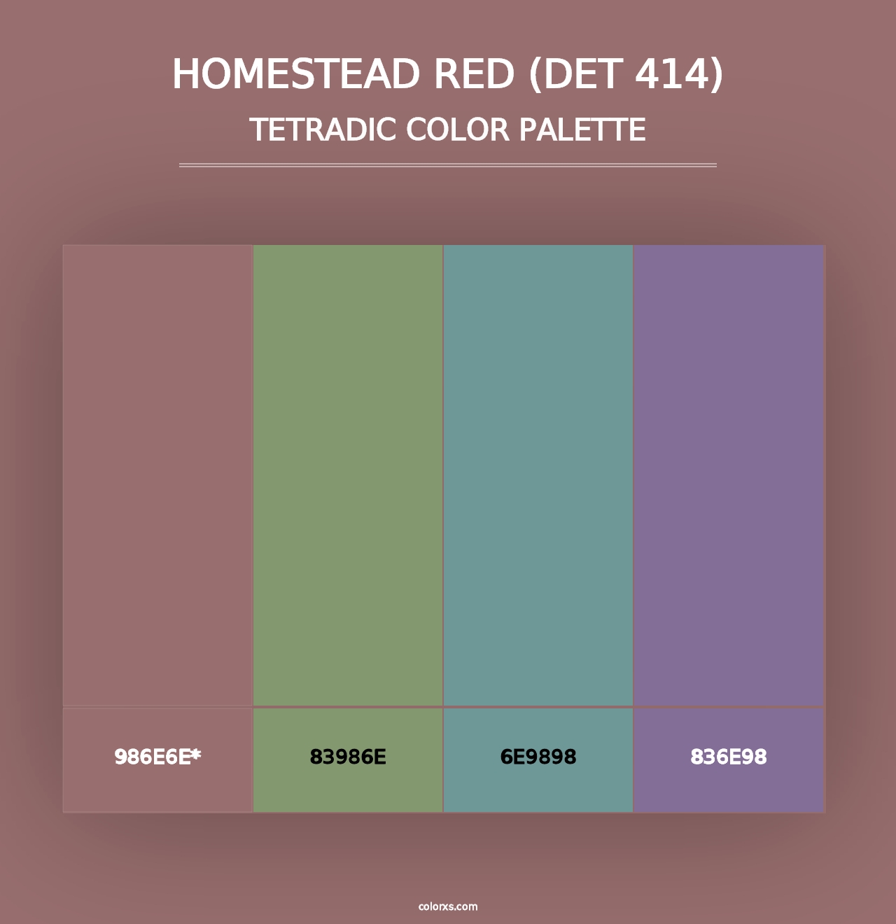 Homestead Red (DET 414) - Tetradic Color Palette