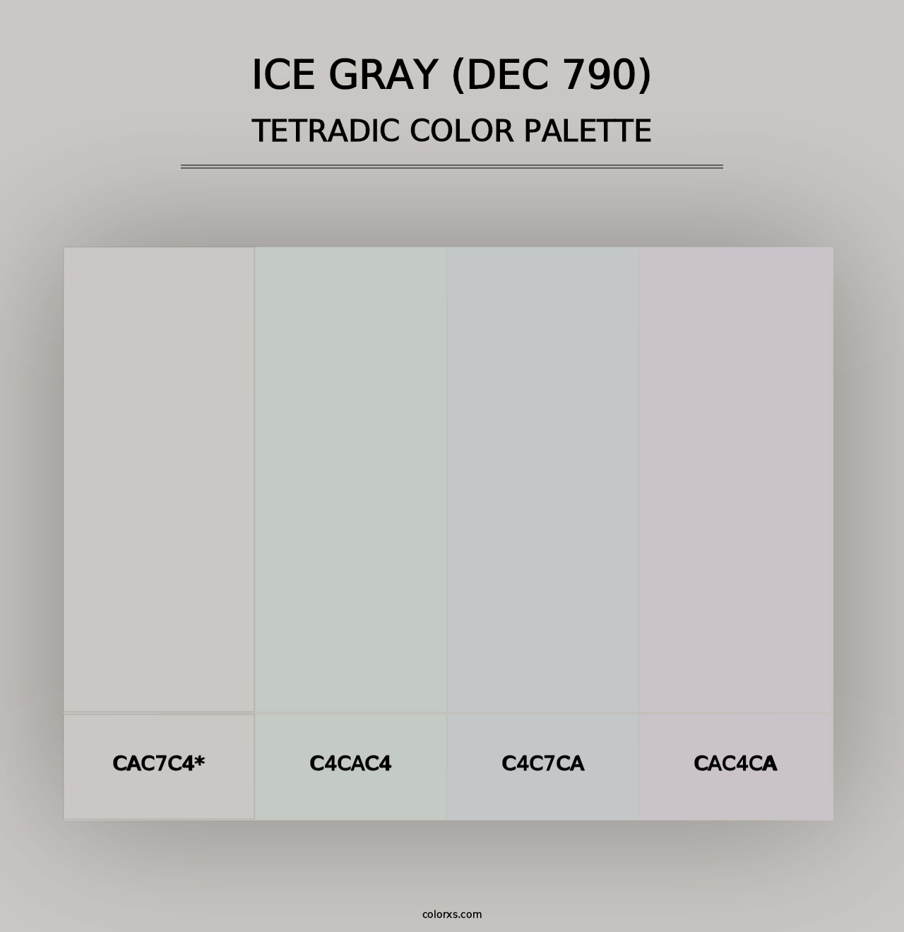 Ice Gray (DEC 790) - Tetradic Color Palette