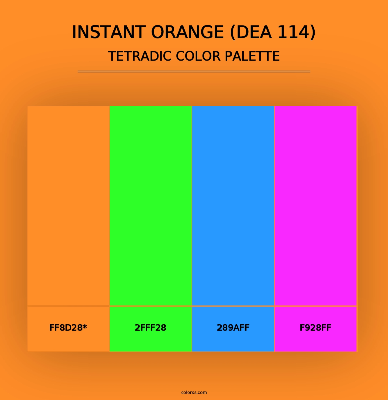 Instant Orange (DEA 114) - Tetradic Color Palette