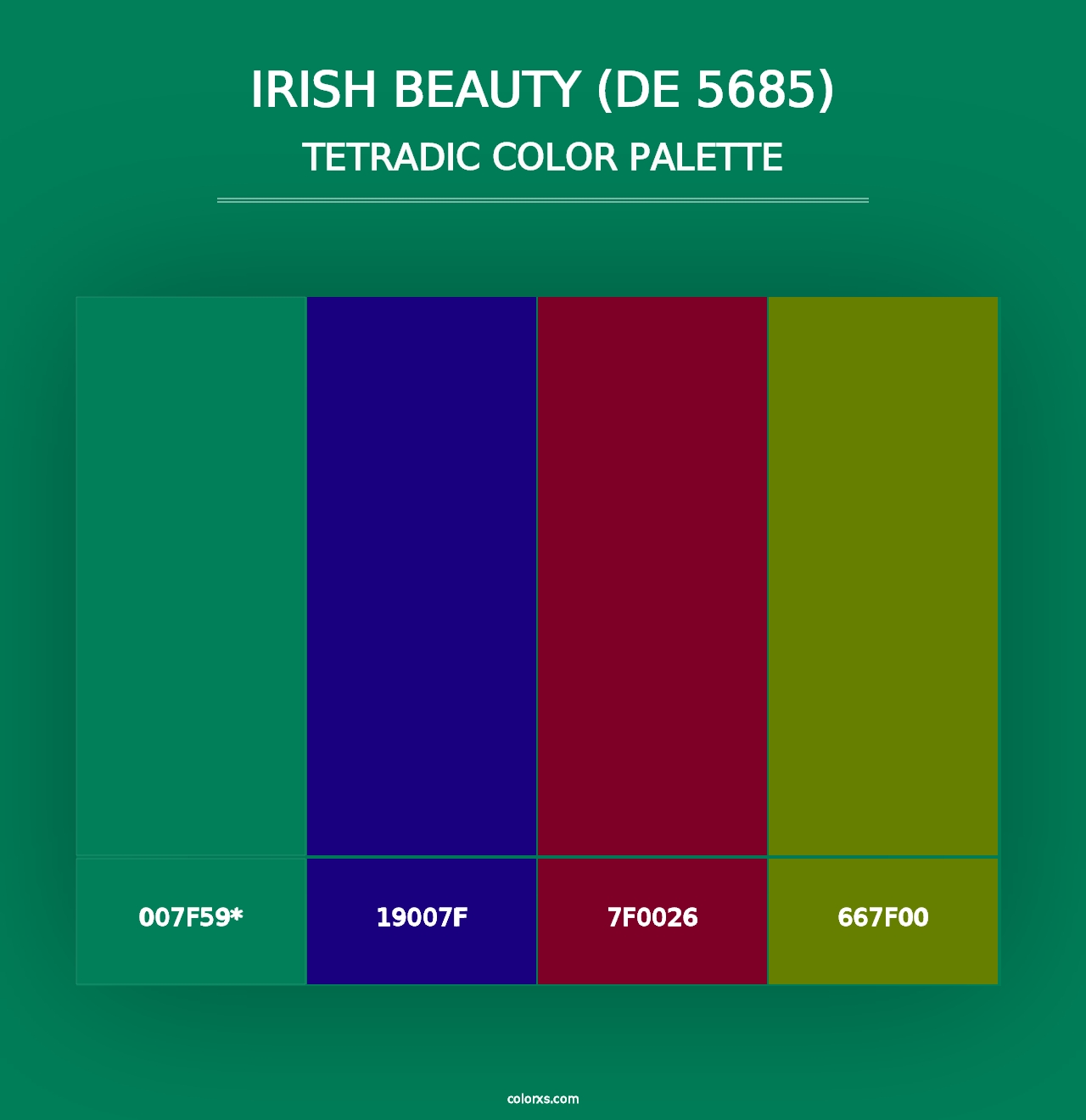 Irish Beauty (DE 5685) - Tetradic Color Palette