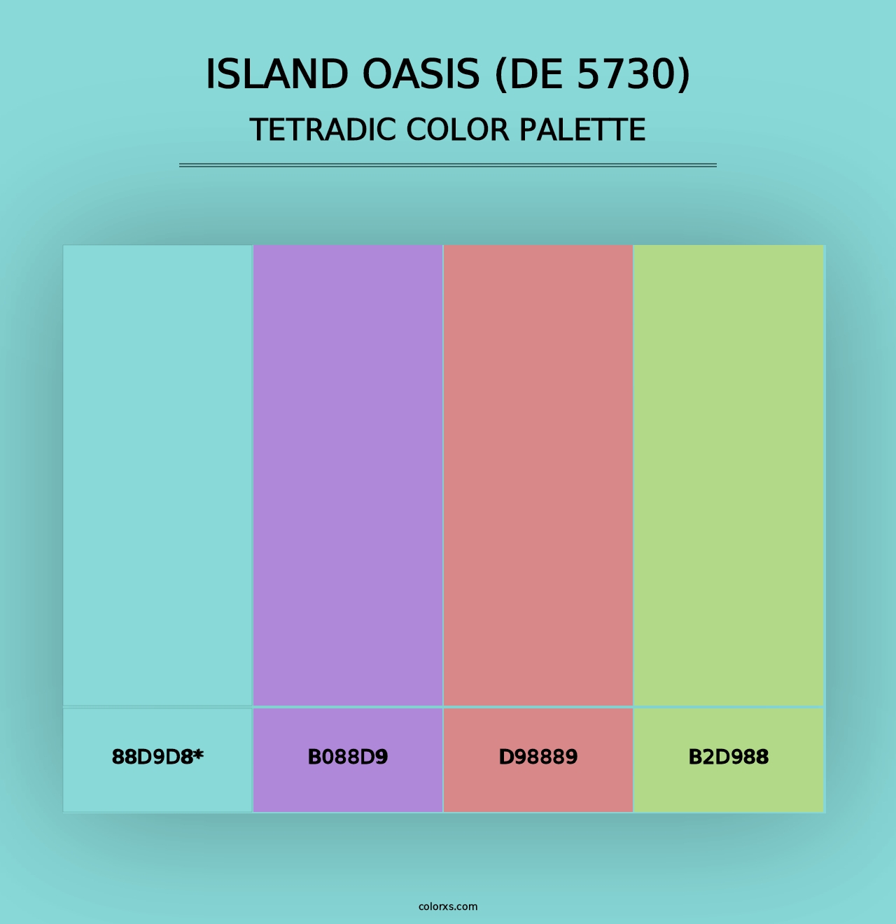 Island Oasis (DE 5730) - Tetradic Color Palette