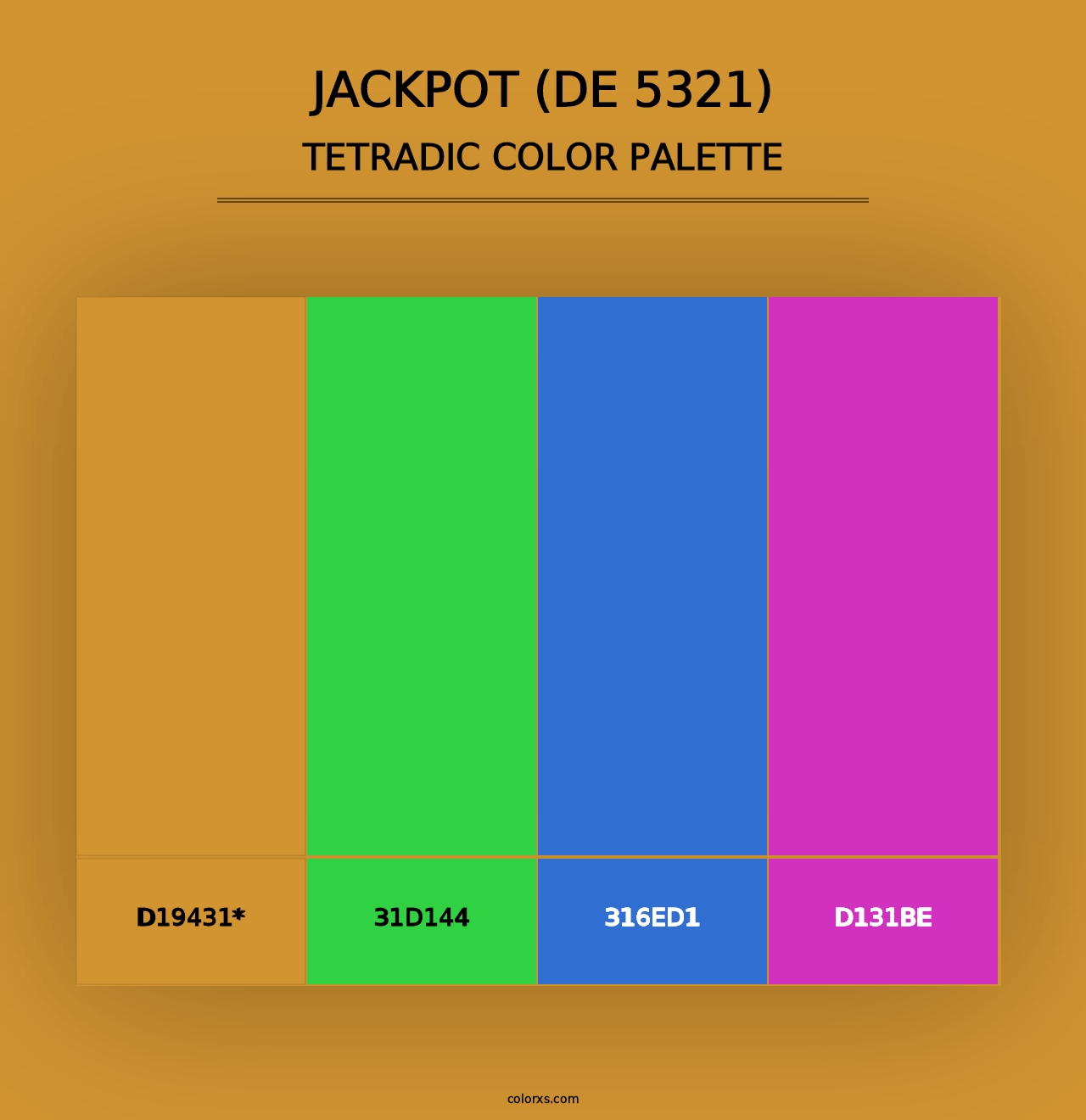 Jackpot (DE 5321) - Tetradic Color Palette