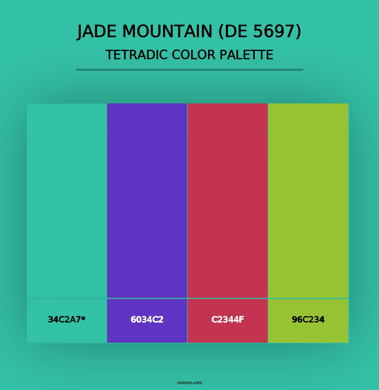 Jade Mountain (DE 5697) - Tetradic Color Palette