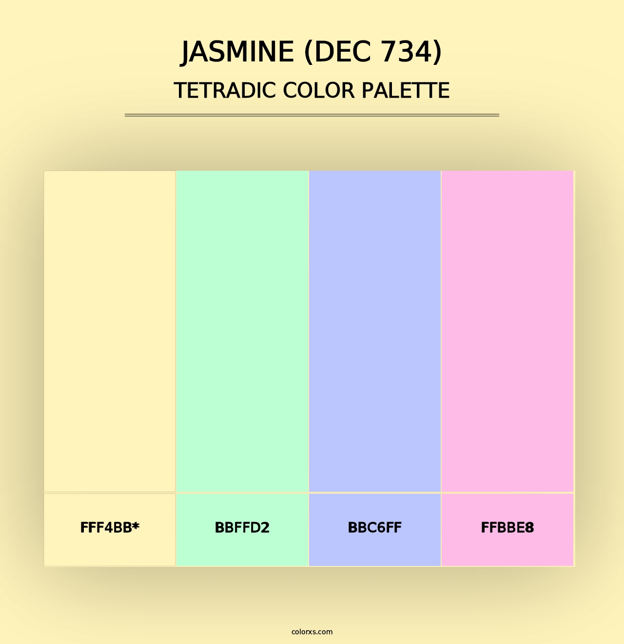 Jasmine (DEC 734) - Tetradic Color Palette