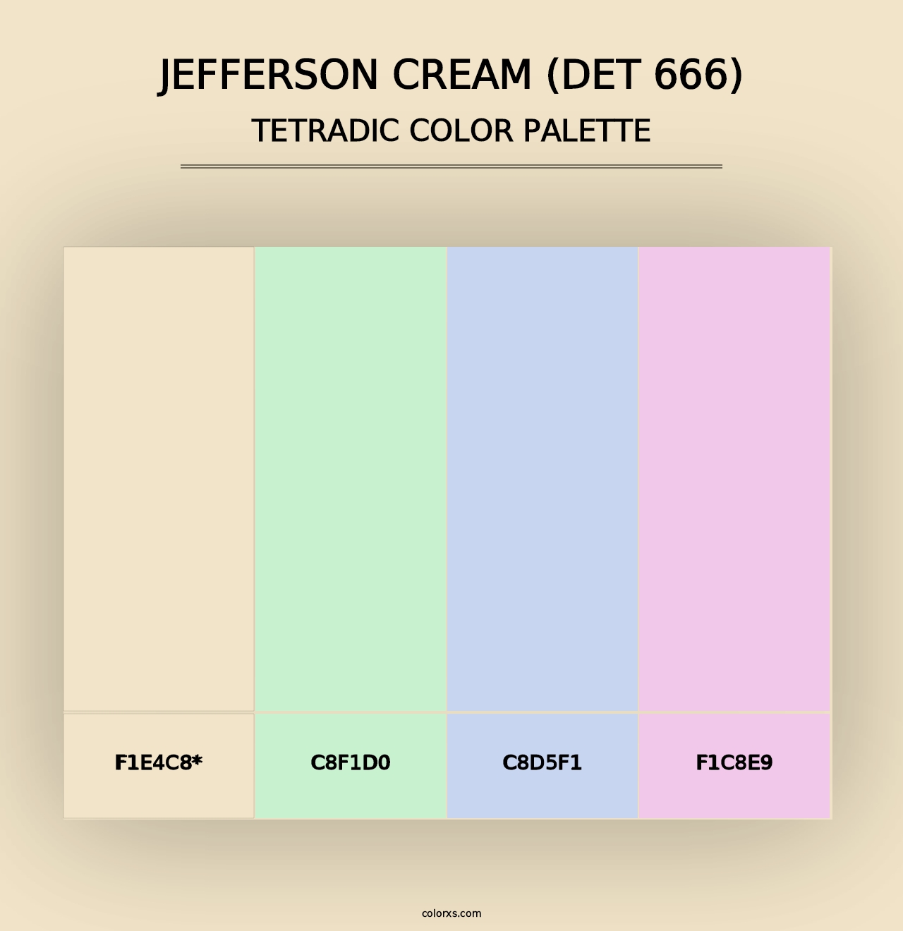 Jefferson Cream (DET 666) - Tetradic Color Palette