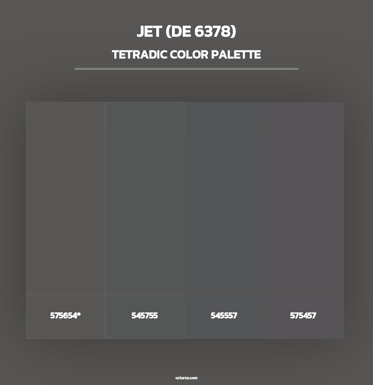 Jet (DE 6378) - Tetradic Color Palette