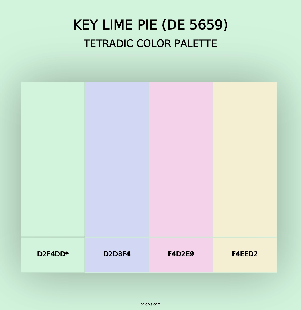 Key Lime Pie (DE 5659) - Tetradic Color Palette