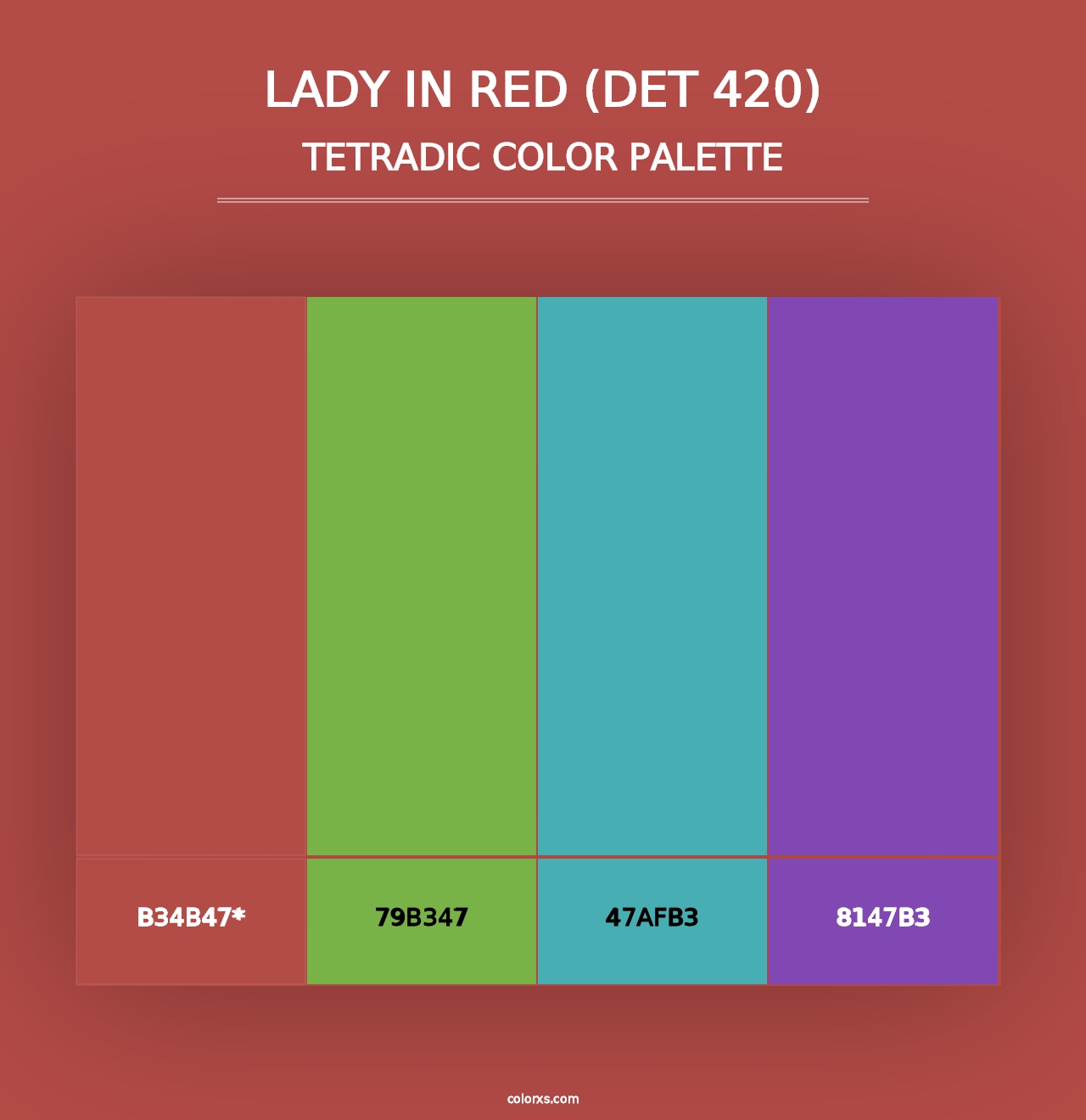 Lady in Red (DET 420) - Tetradic Color Palette