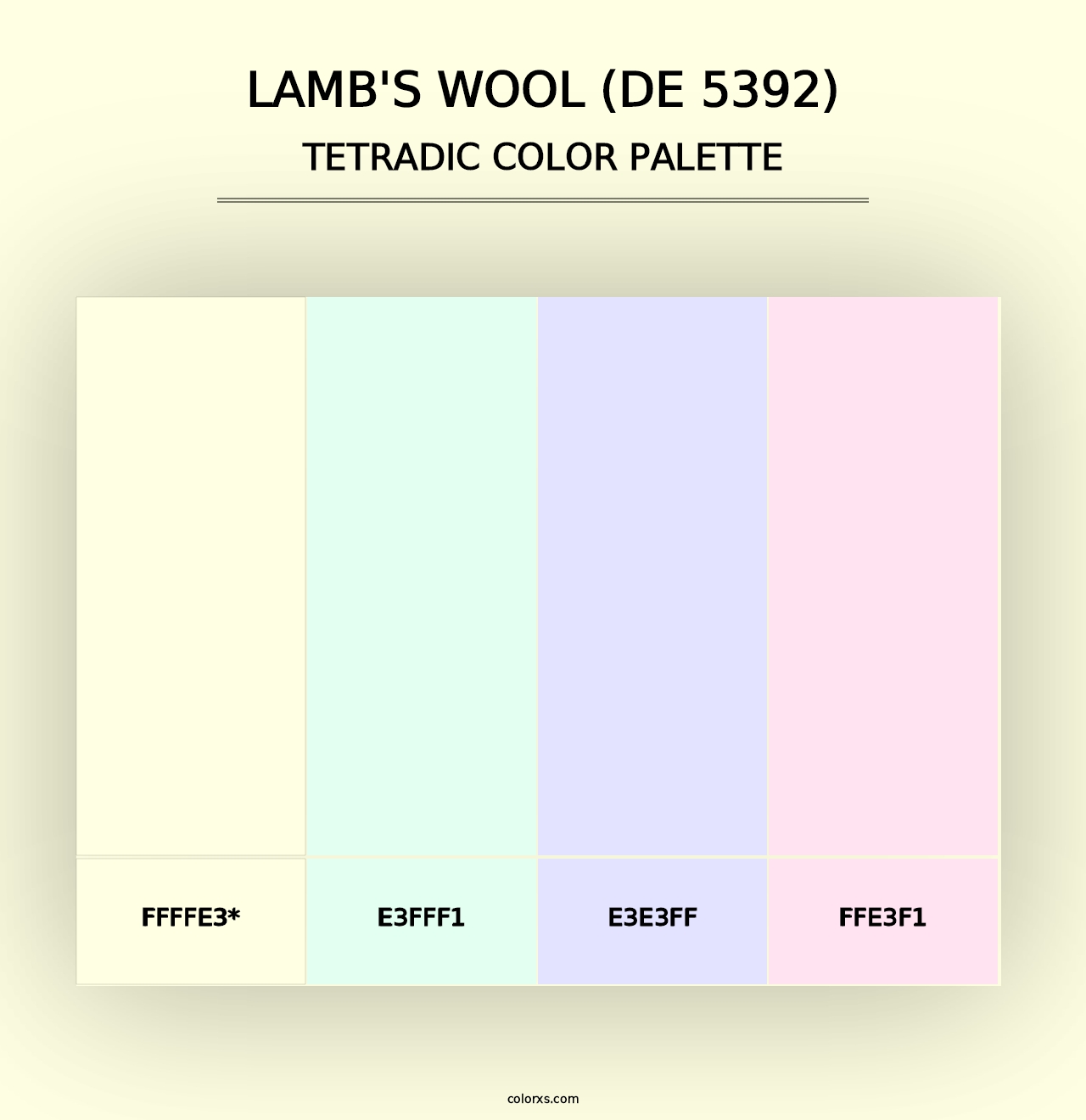 Lamb's Wool (DE 5392) - Tetradic Color Palette