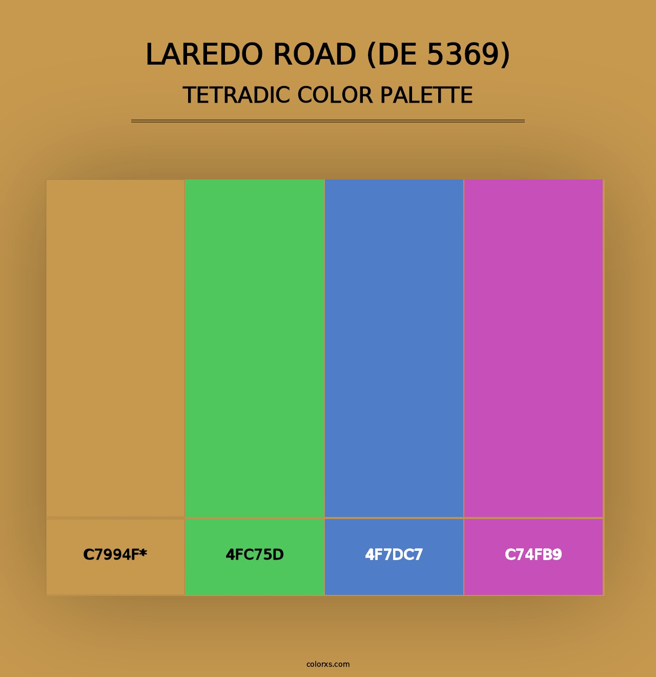 Laredo Road (DE 5369) - Tetradic Color Palette