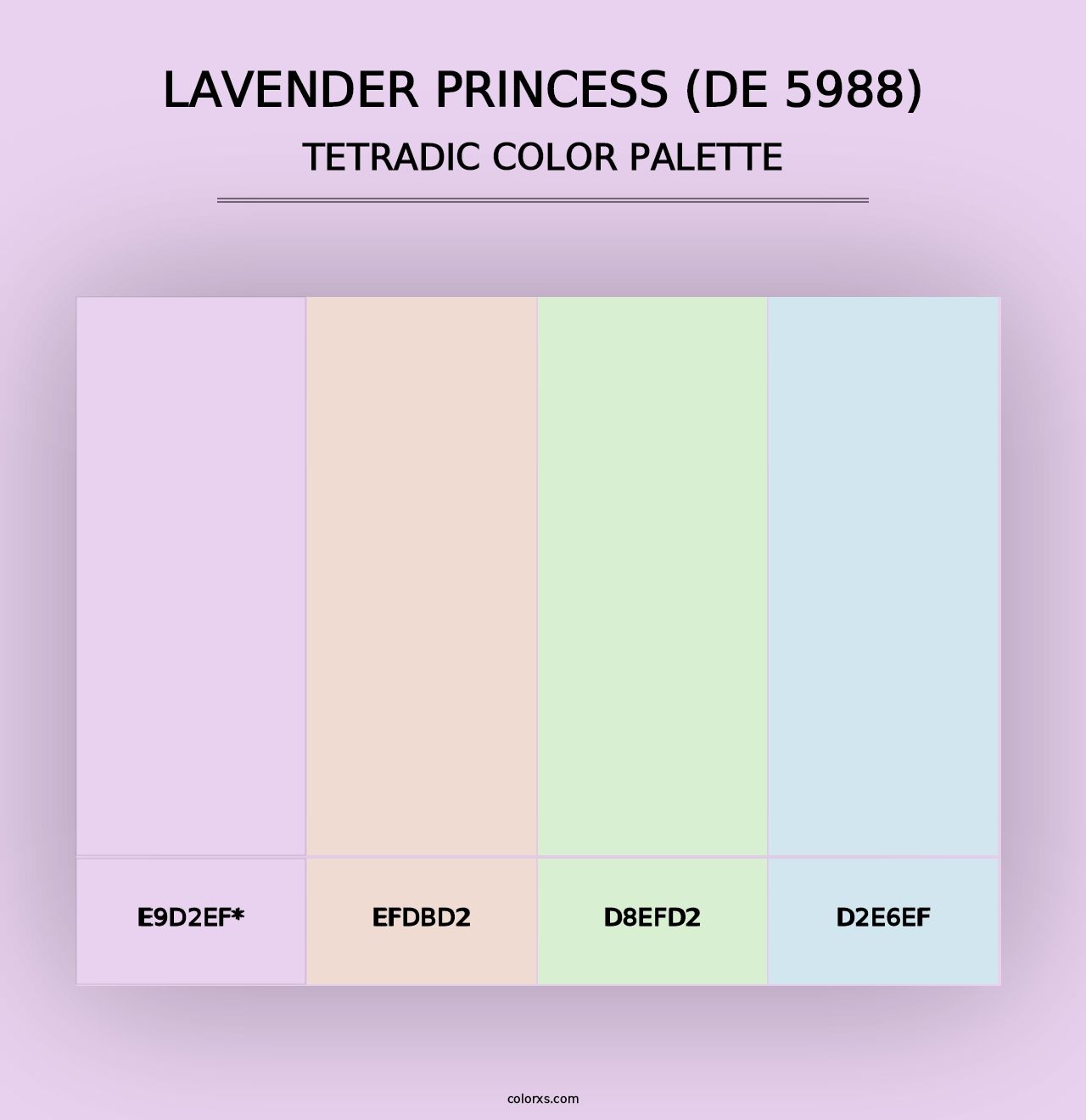 Lavender Princess (DE 5988) - Tetradic Color Palette