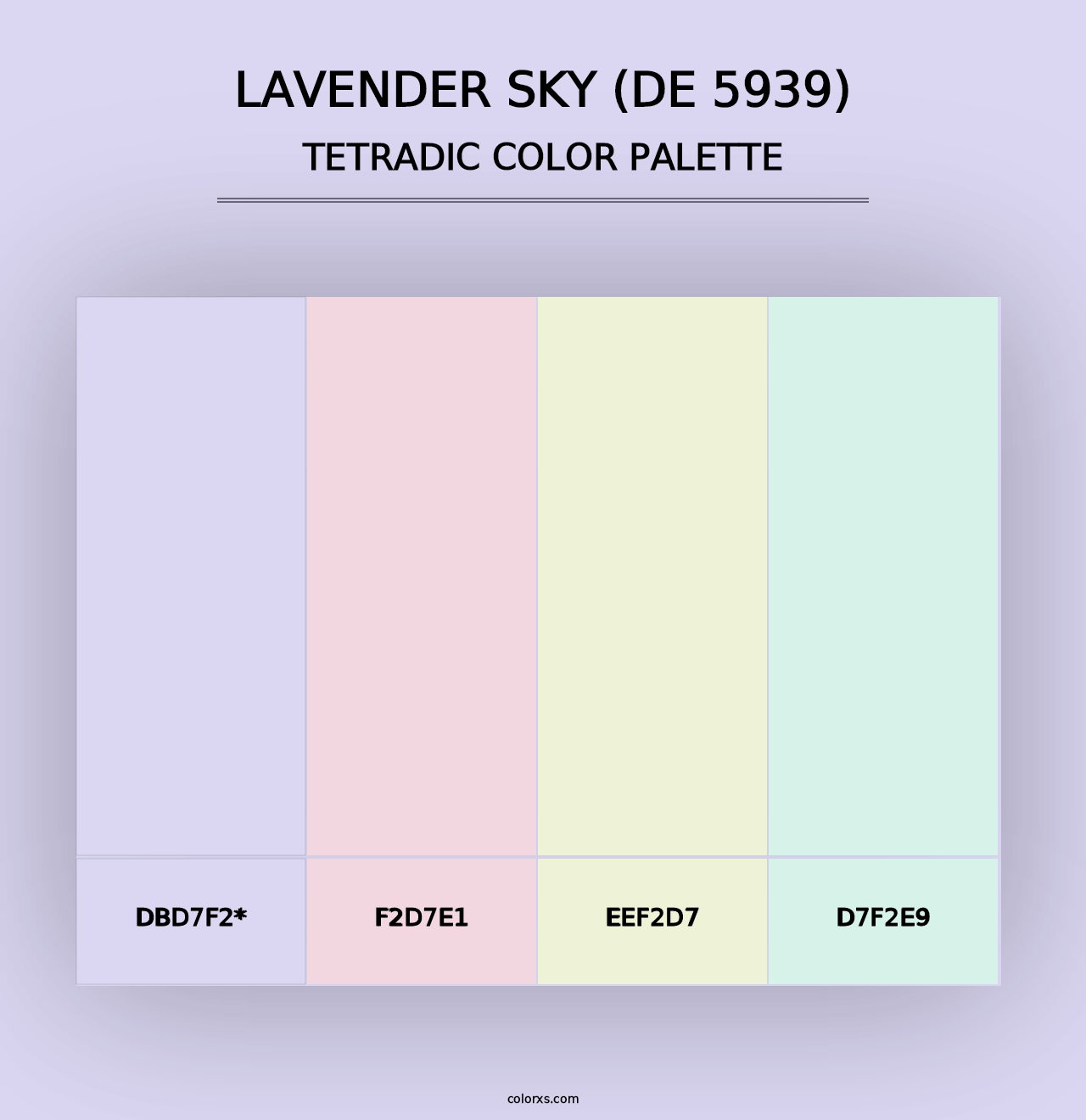 Lavender Sky (DE 5939) - Tetradic Color Palette