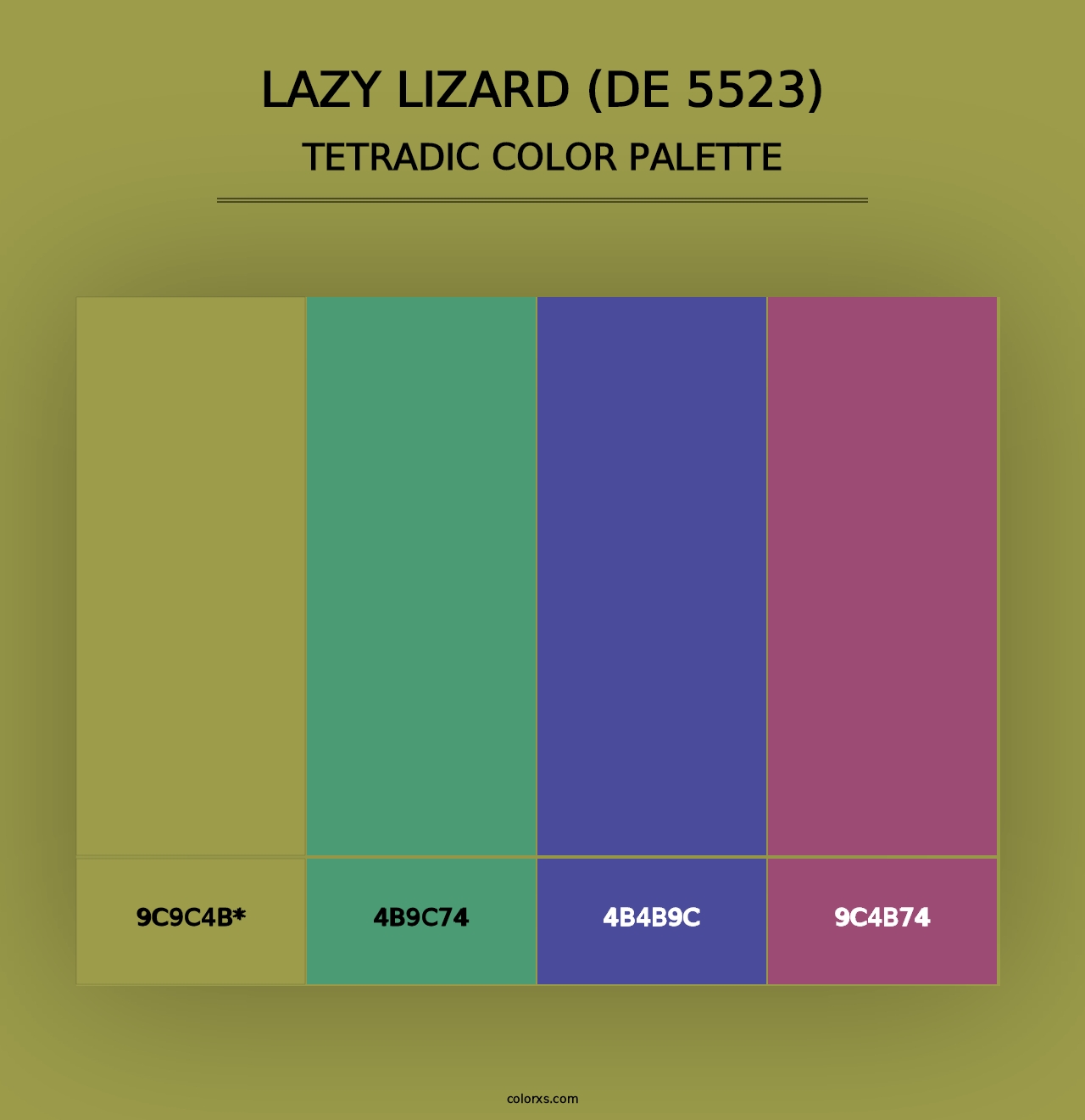 Lazy Lizard (DE 5523) - Tetradic Color Palette