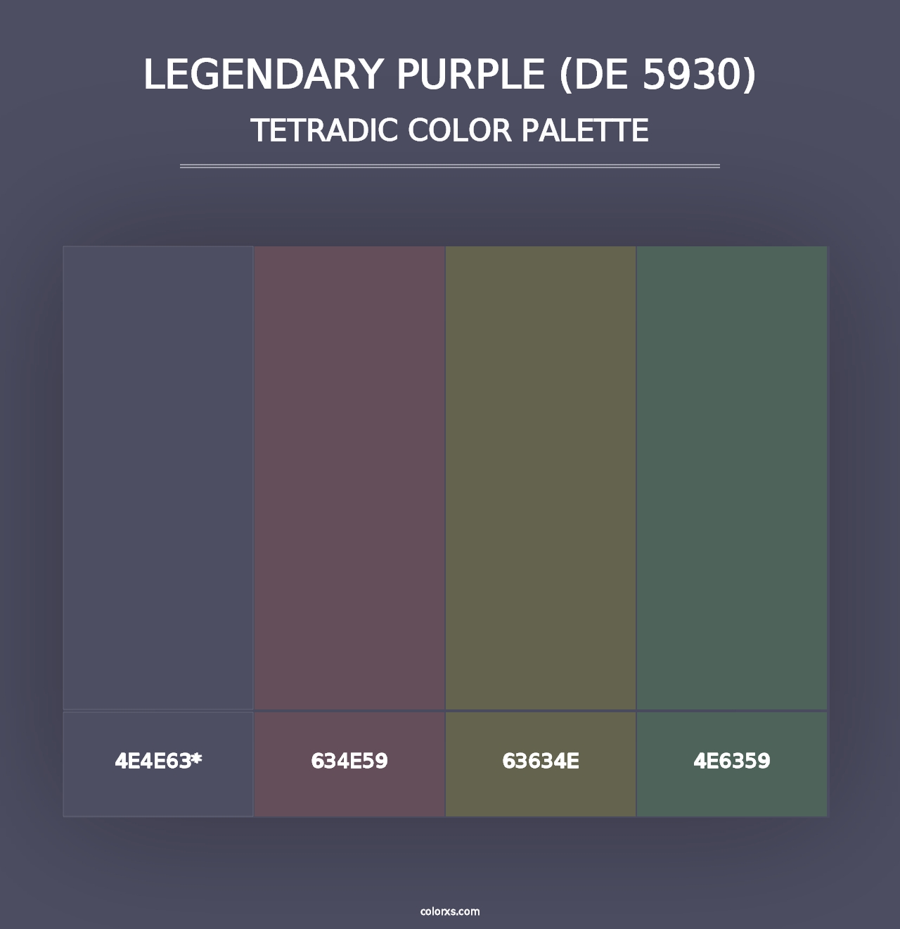 Legendary Purple (DE 5930) - Tetradic Color Palette