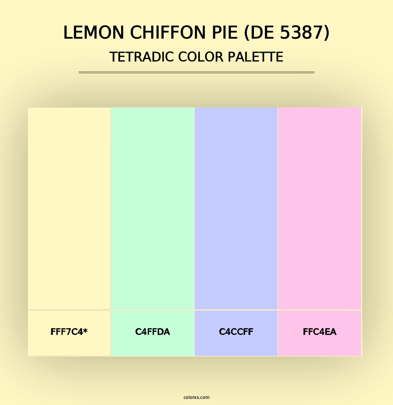 Lemon Chiffon Pie (DE 5387) - Tetradic Color Palette