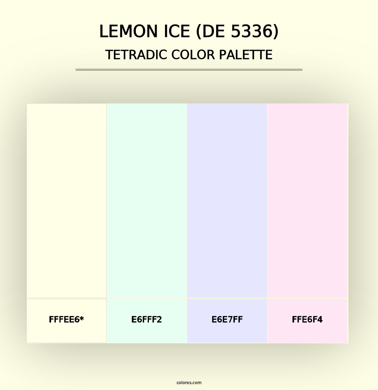 Lemon Ice (DE 5336) - Tetradic Color Palette