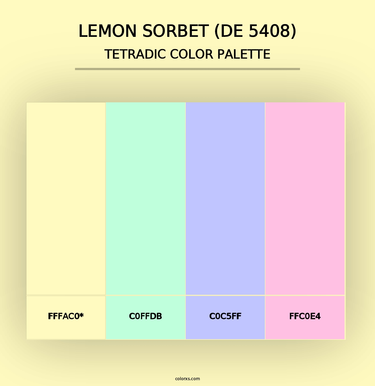 Lemon Sorbet (DE 5408) - Tetradic Color Palette