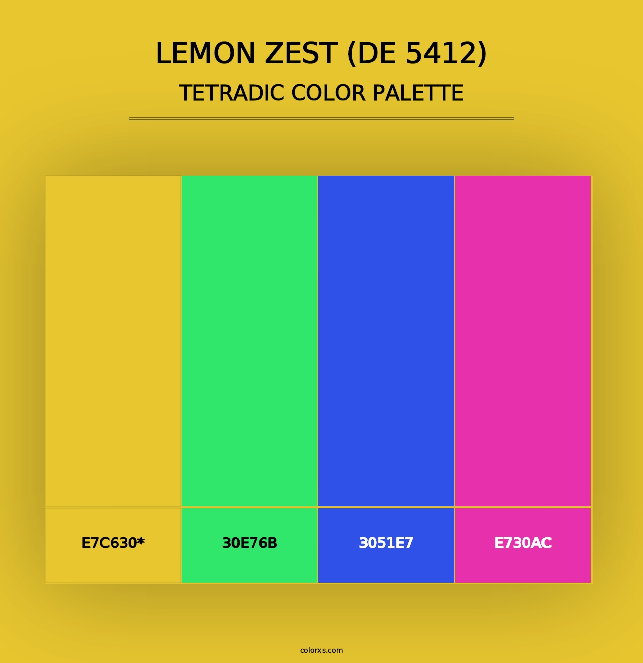 Lemon Zest (DE 5412) - Tetradic Color Palette