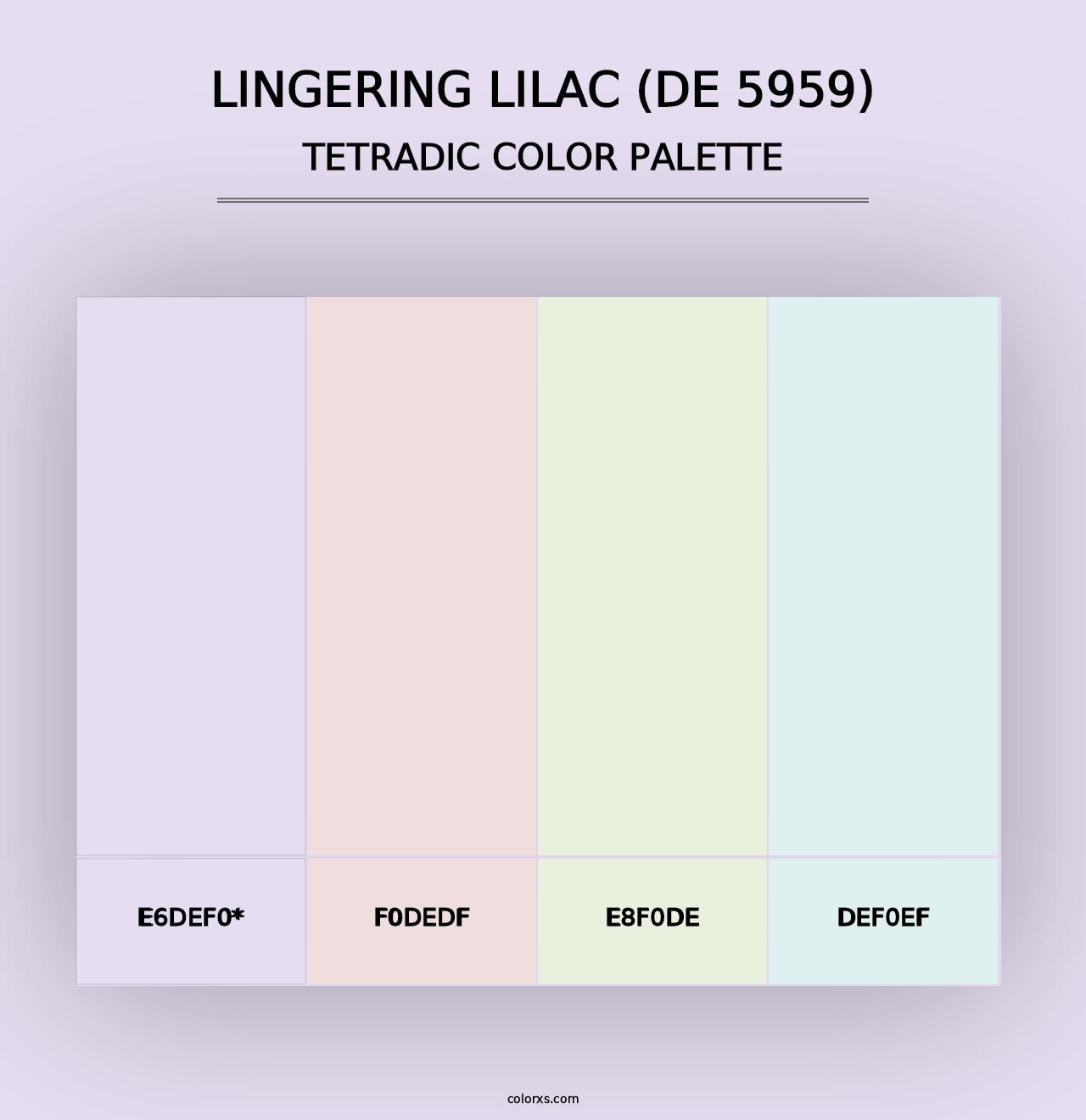 Lingering Lilac (DE 5959) - Tetradic Color Palette