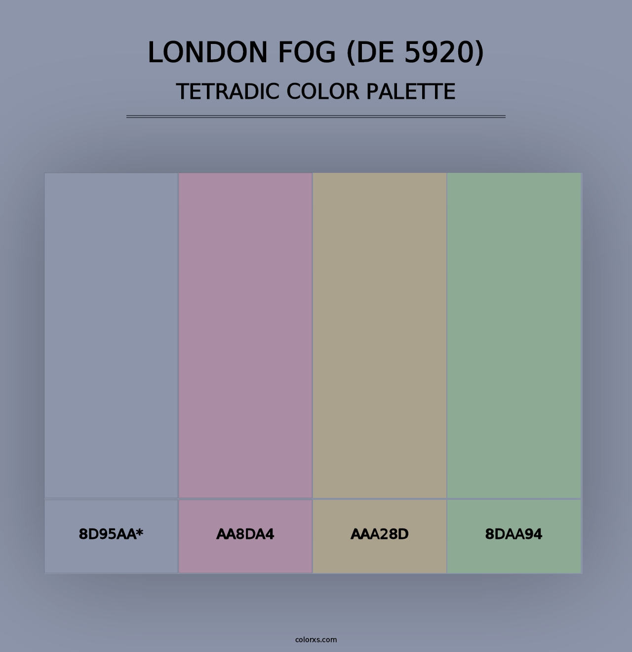 London Fog (DE 5920) - Tetradic Color Palette