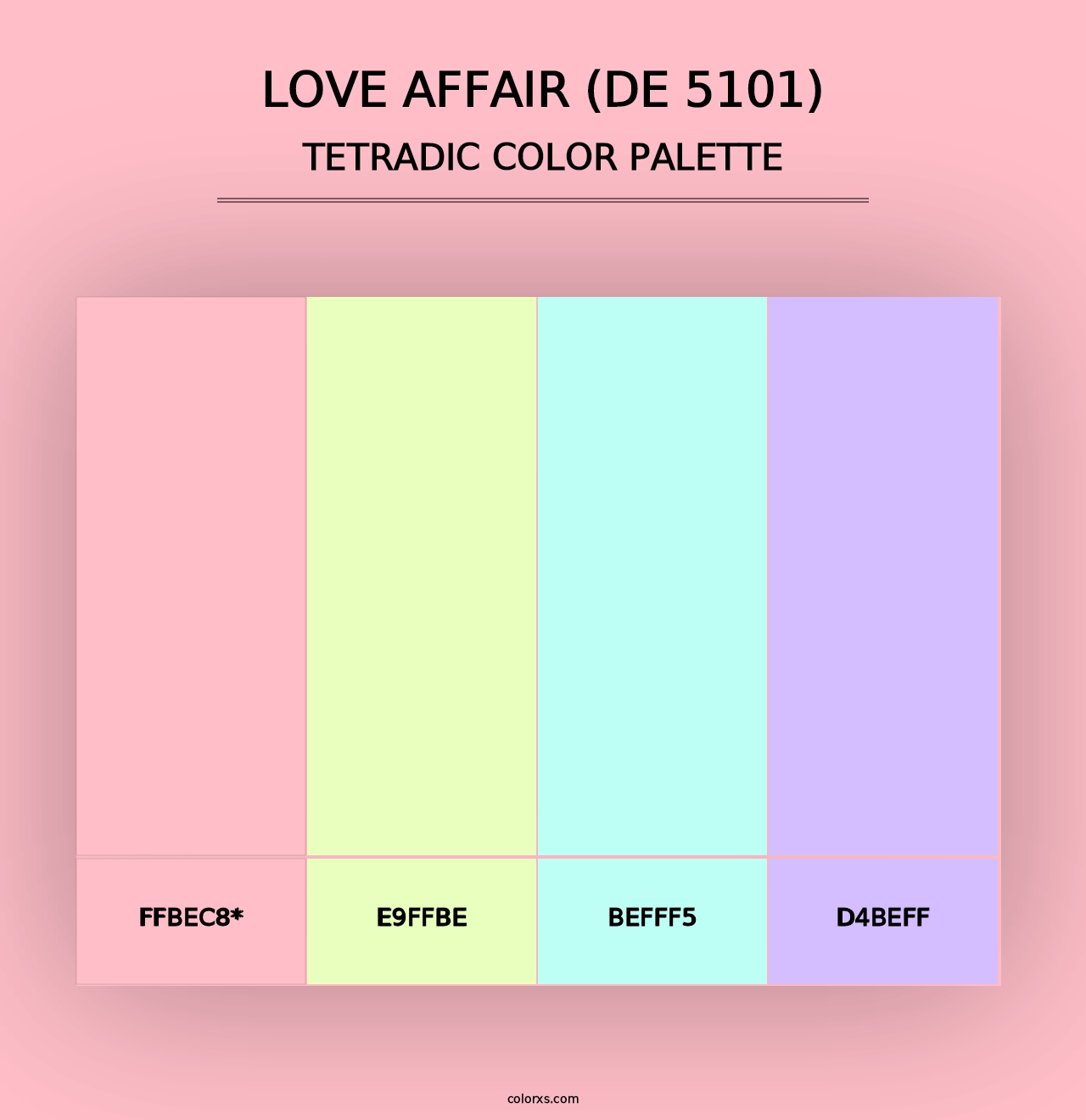 Love Affair (DE 5101) - Tetradic Color Palette