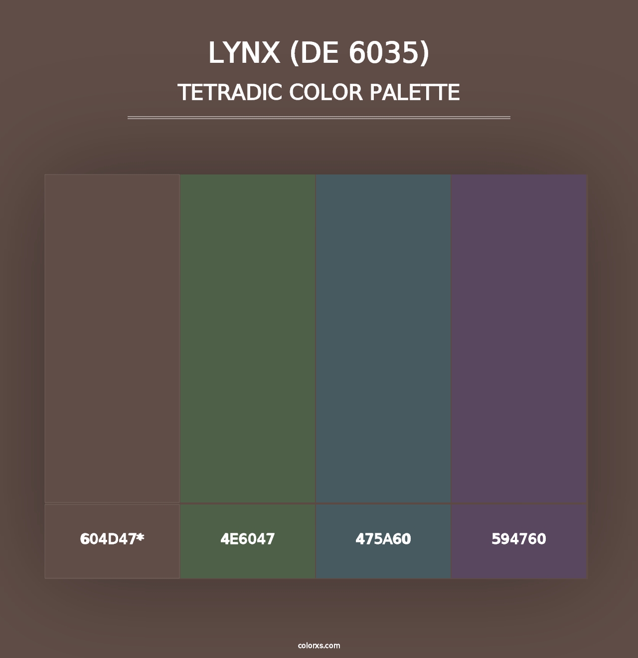 Lynx (DE 6035) - Tetradic Color Palette