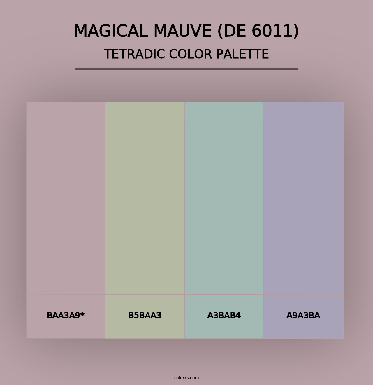 Magical Mauve (DE 6011) - Tetradic Color Palette