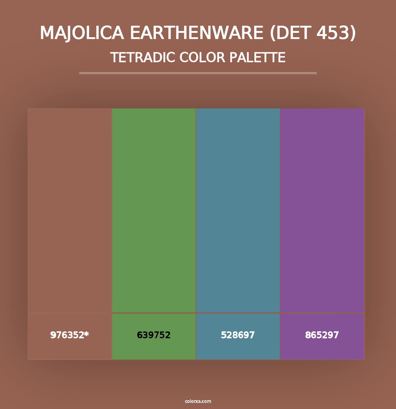 Majolica Earthenware (DET 453) - Tetradic Color Palette