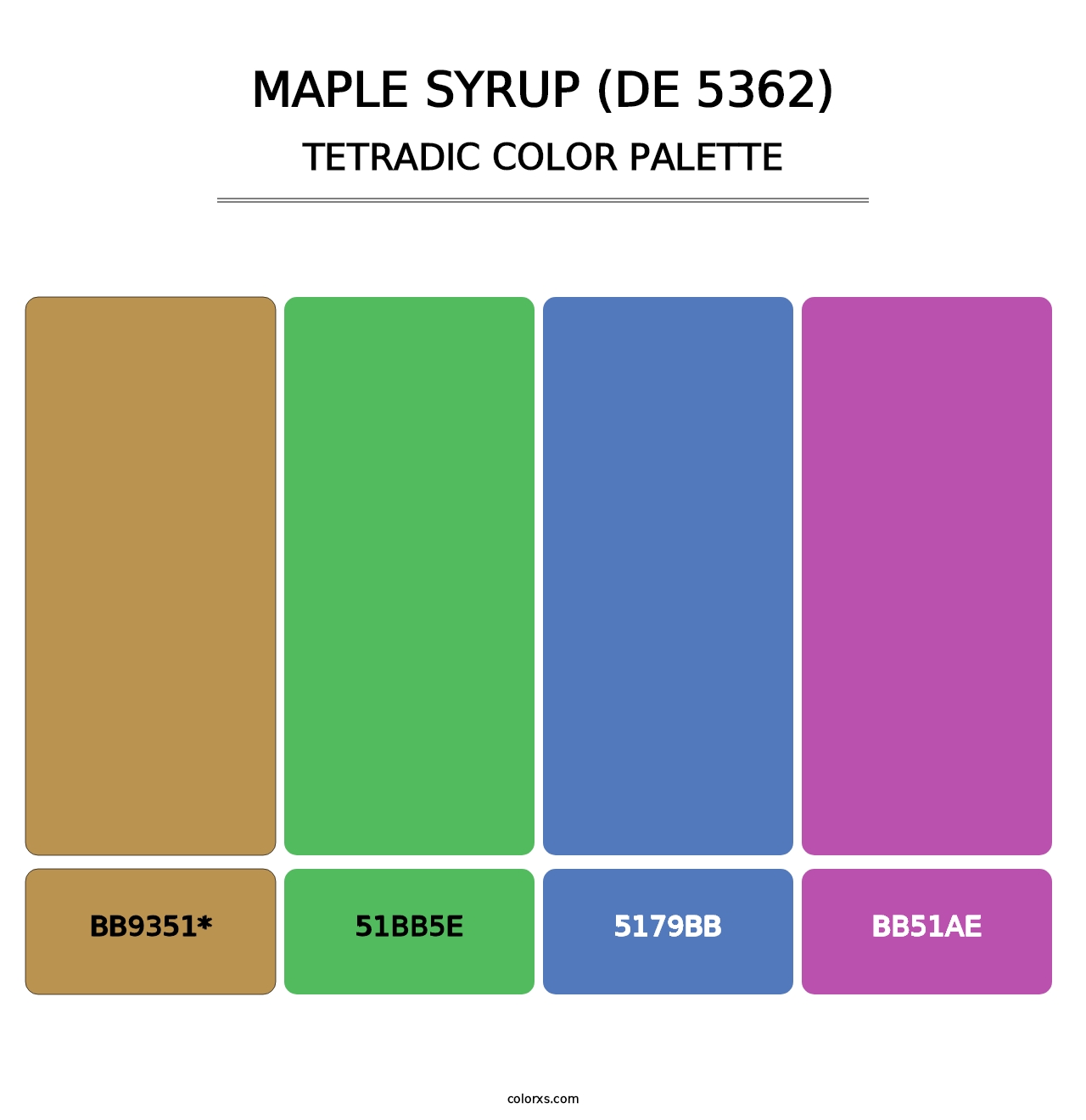 Maple Syrup (DE 5362) - Tetradic Color Palette